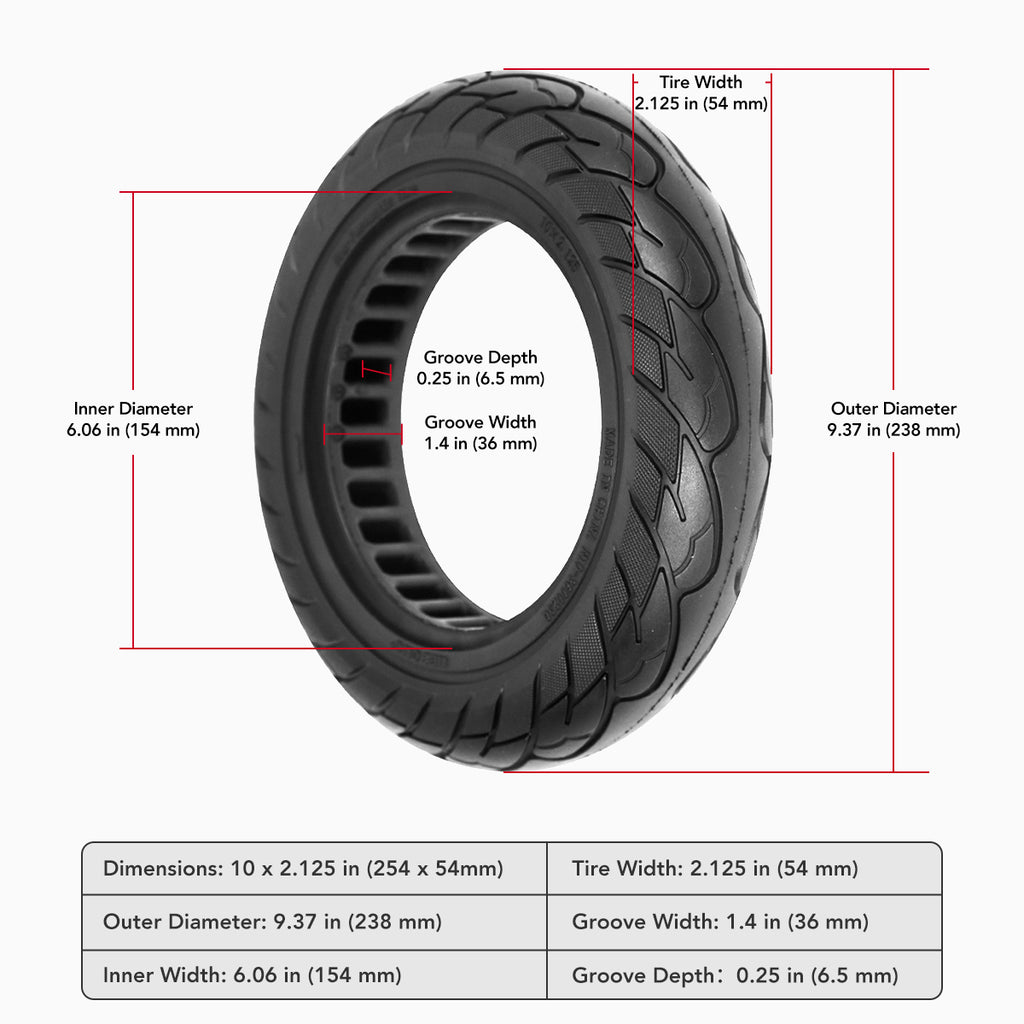 [Pair of 2] X7 Max & X7 Pro 10-Inch Honeycomb Front & Rear Tires