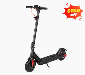 M10 Pro electric scooter with sleek black design and $180 off promotion badge