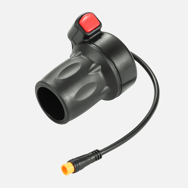 Half-twist throttle with safety lock for all e-bike models.